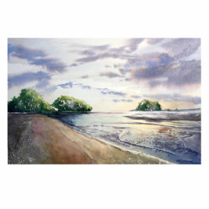 Watercolour  Walk at Sunrise - Archival Print