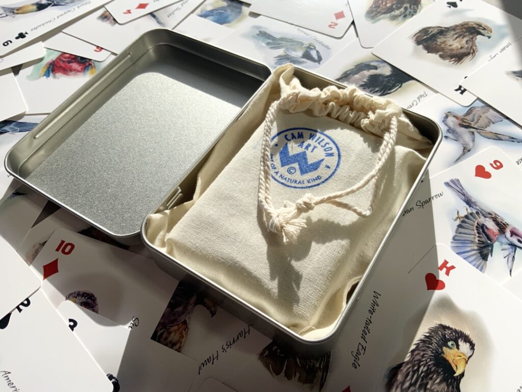 illustrated bird playing card set